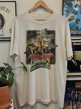 90s Donkey Kong Country 2 Diddys Kong Quest Washed White Tee